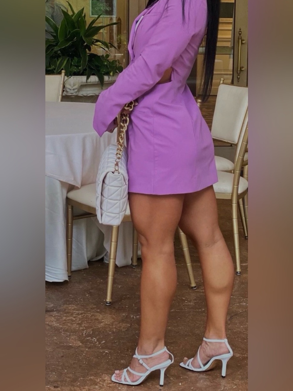 Zara Lavender Pink Cutout Blazer Mini Dress - Picture 4 of 5